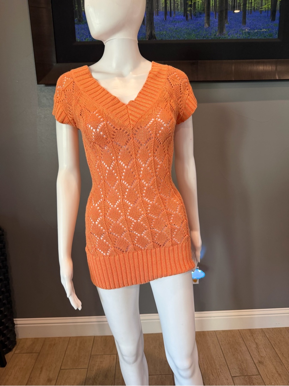 Cache Orange crochet Top - size XS